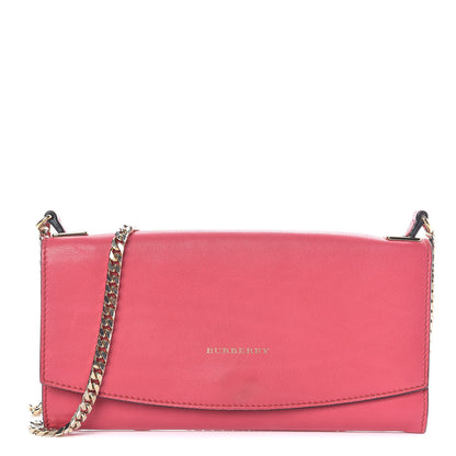 Burberry Calfskin Wallet On Chain Crimson Pink 1 of 11