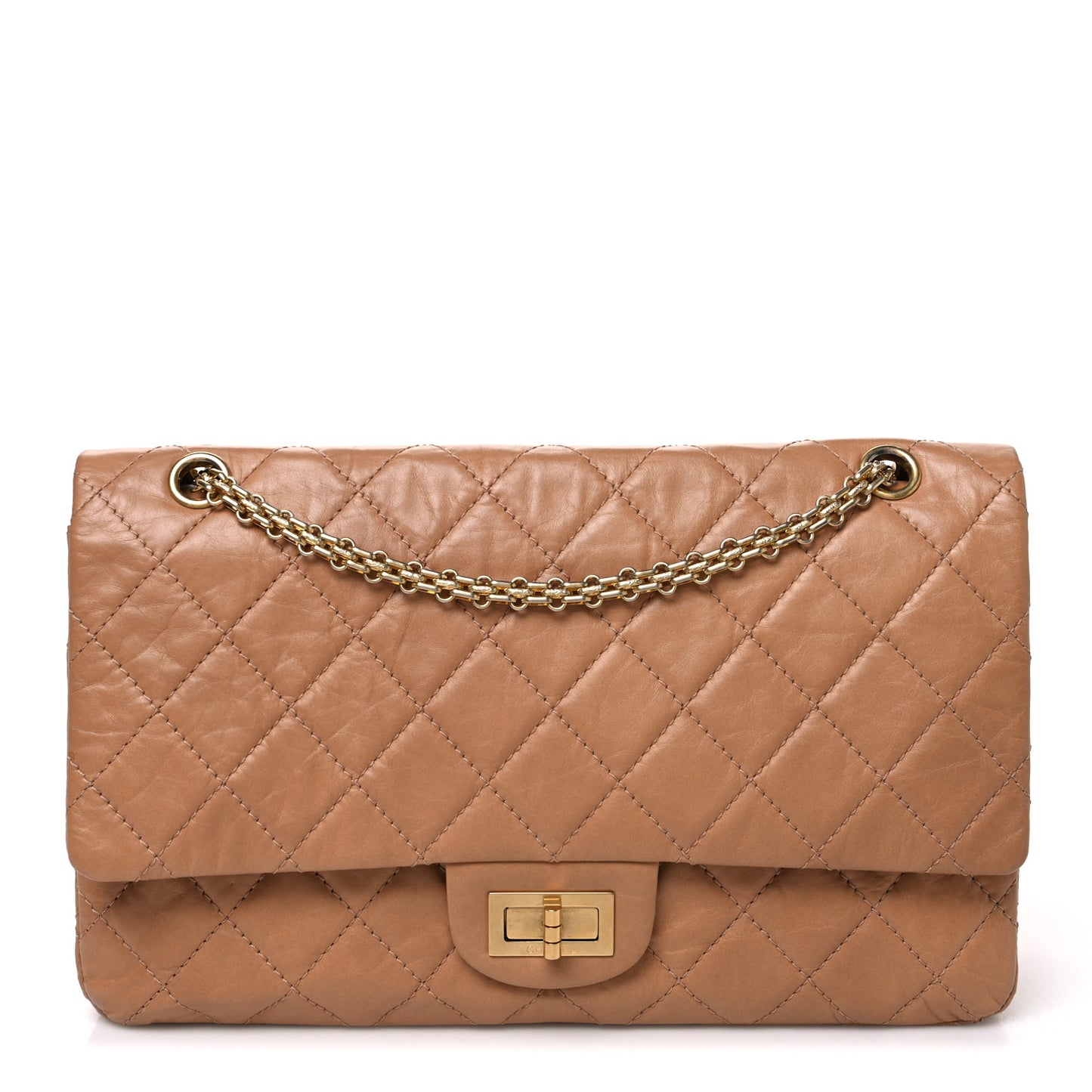 Aged Calfskin Quilted 2.55 Reissue 227 Flap Brown