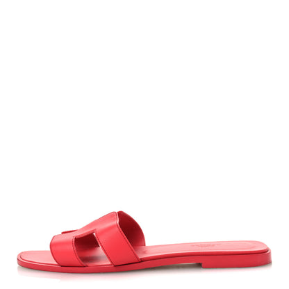 Hermes Box Calfskin Oran Sandals 39 Rouge Jaipur 1 of 14