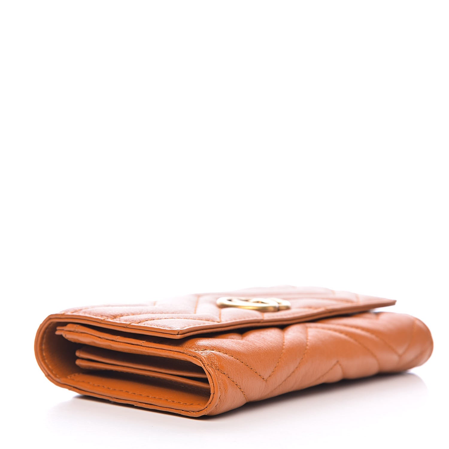 Gucci Calfskin Matelasse GG Marmont Continental Wallet Cognac 4 of 9