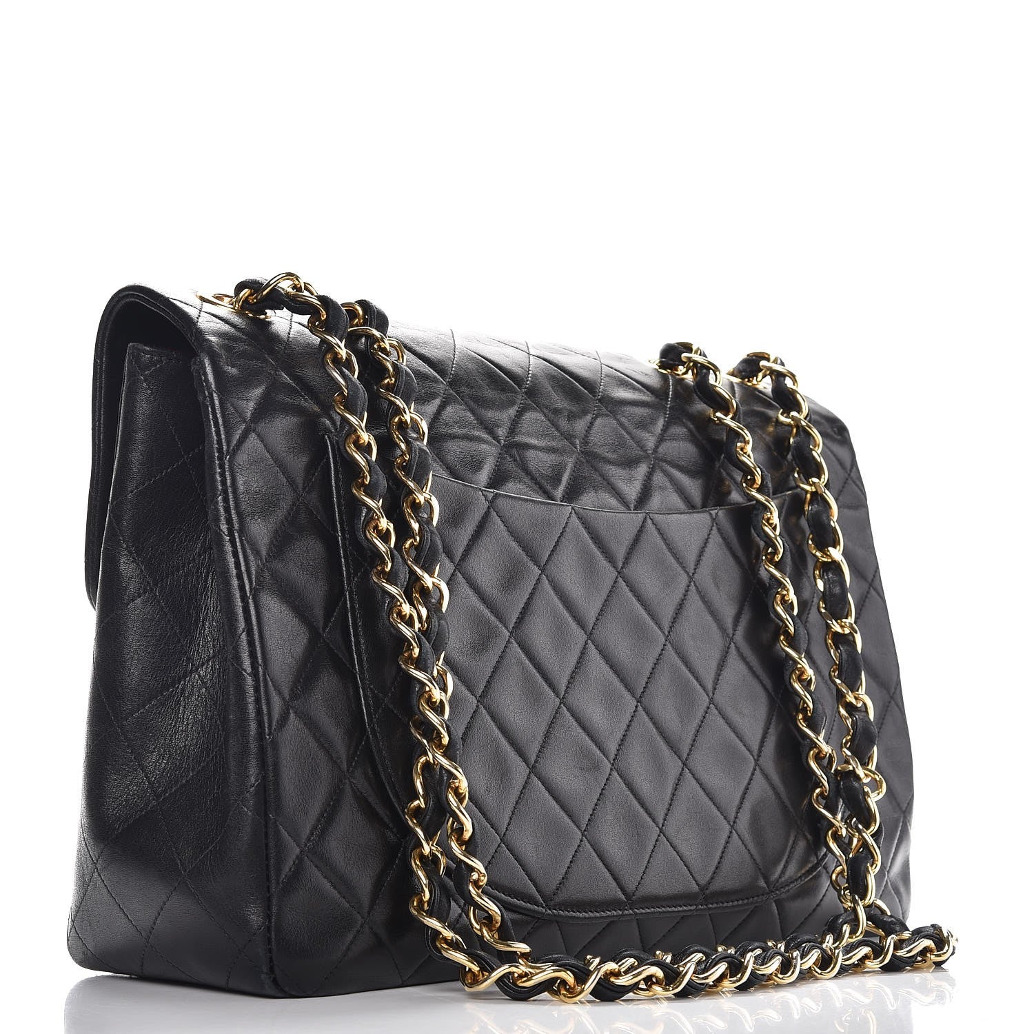 Chanel Lambskin Quilted XL Jumbo Single Flap Black 3 of 14
