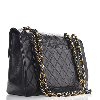 Chanel Lambskin Quilted XL Jumbo Single Flap Black 3 of 14