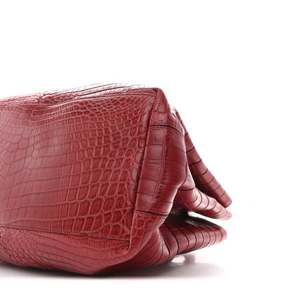 Bottega Veneta Soft Crocodile Fume Medium Roma Tote Blood 12 of 14