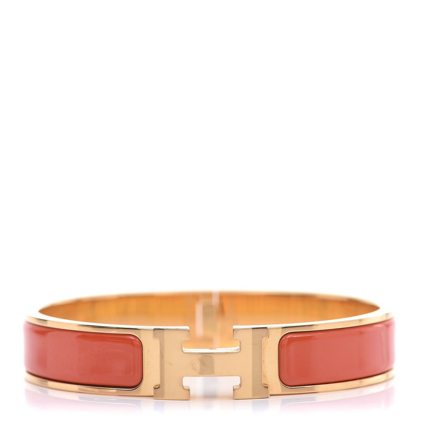 Enamel Narrow Clic Clac H Bracelet GM Orange