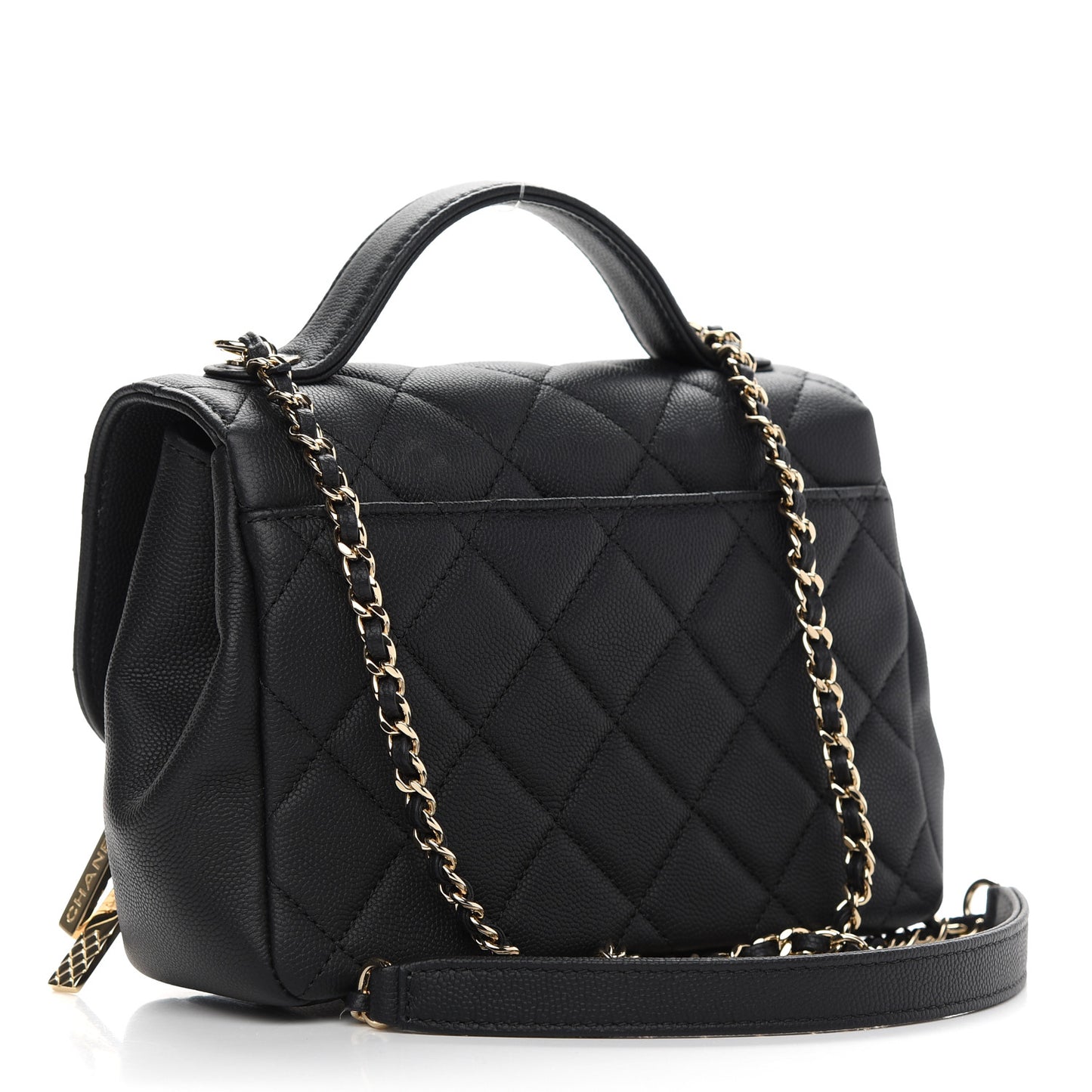 Caviar Quilted Small Business Affinity Flap Black