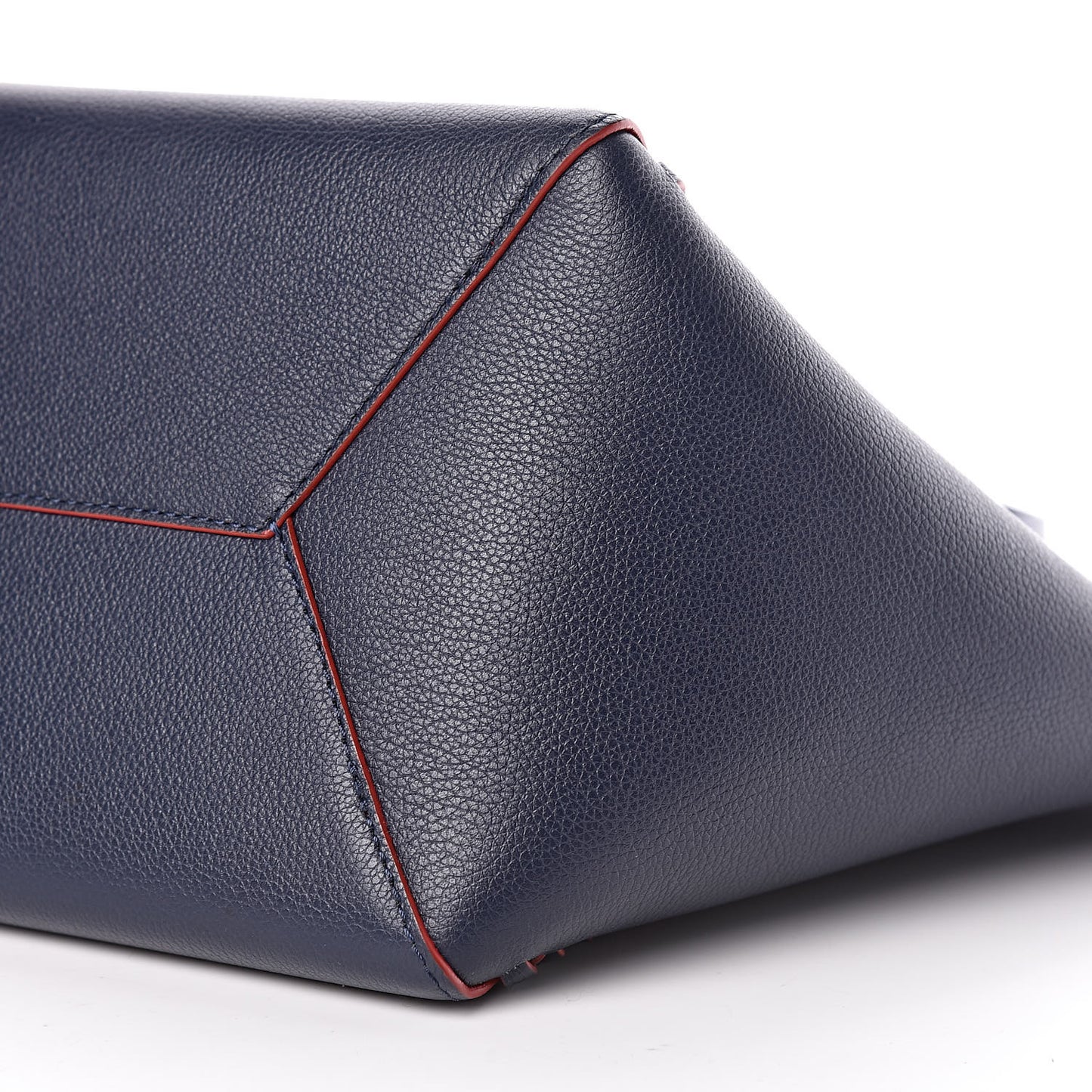 Calfskin Braided Lockme Cabas Marine Rouge