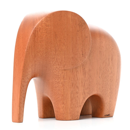 Hermes Mahogany Wood Elephant Lao Paperweight Naturel 2 of 7