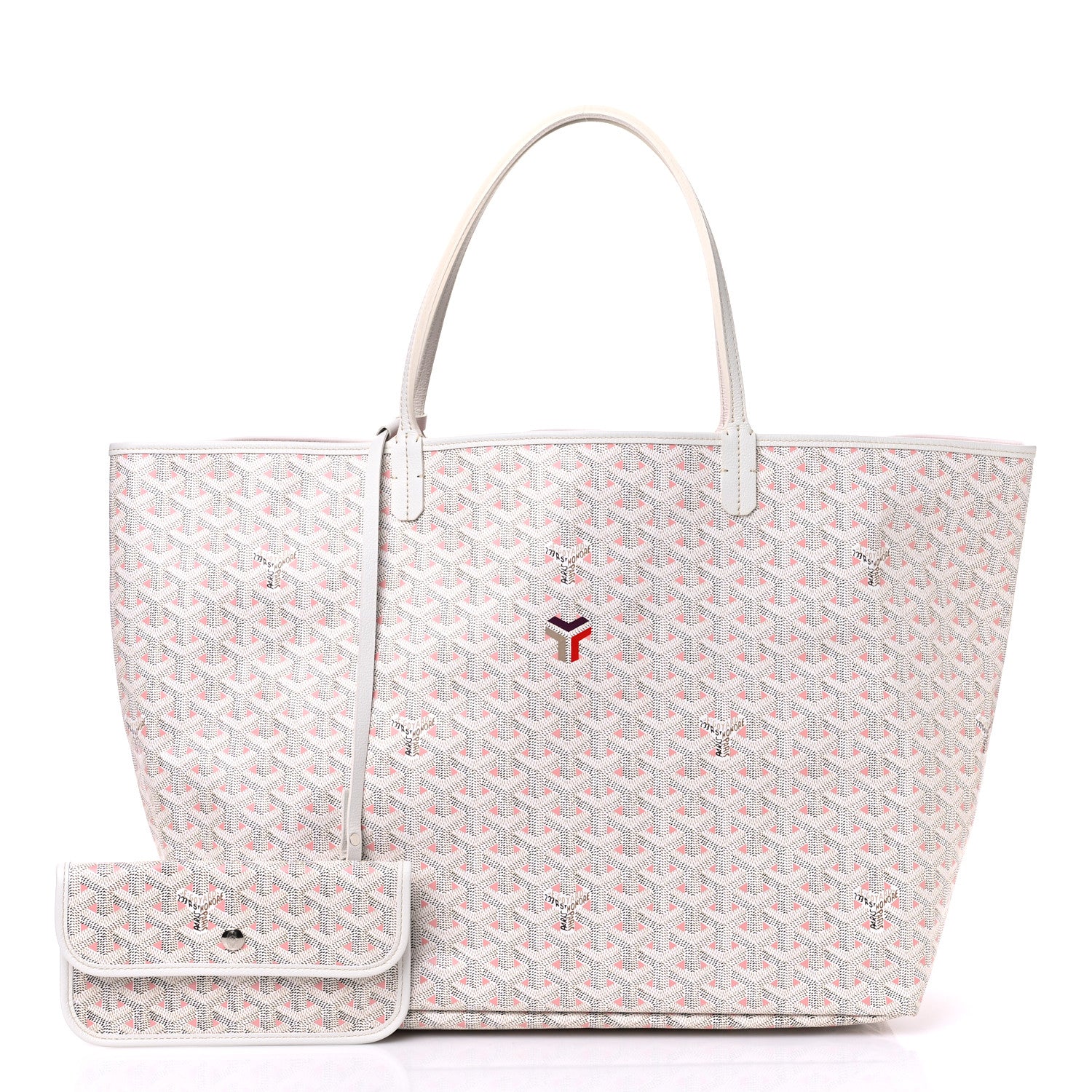 Goyard Goyardine Saint Louis Claire Voie GM White Pink 2 of 11