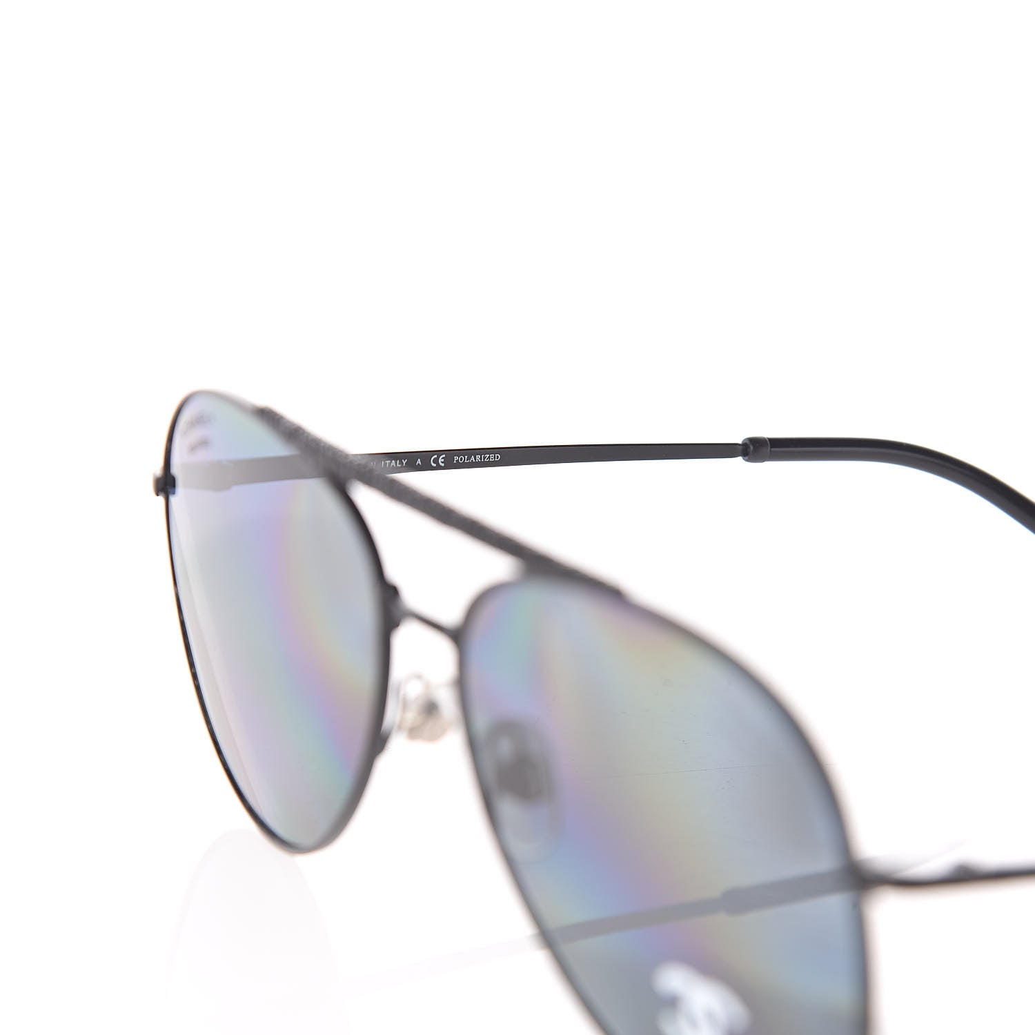 Chanel Metal Polarized Pilot Aviator Sunglasses 4231 Black 5 of 6