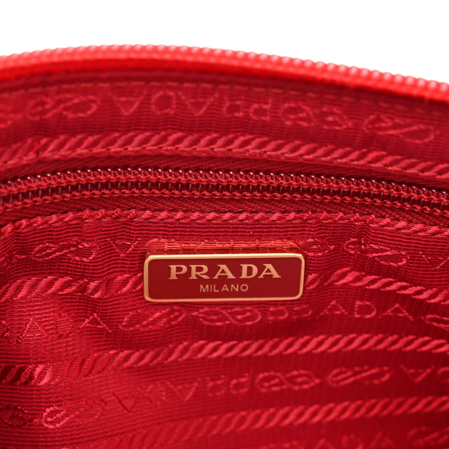 Re-Nylon Saffiano Pouch Red
