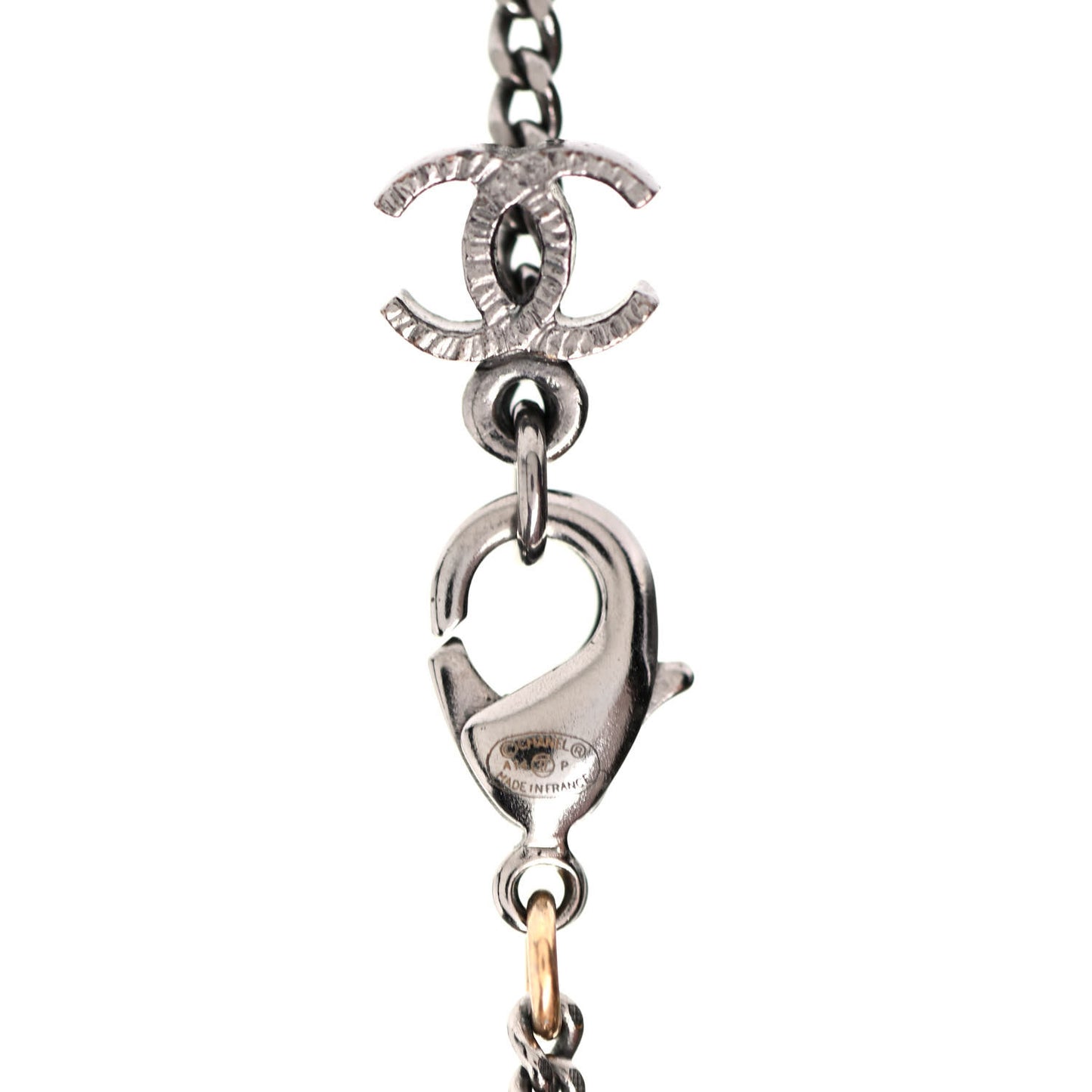 Crystal CC Pendant Necklace Silver