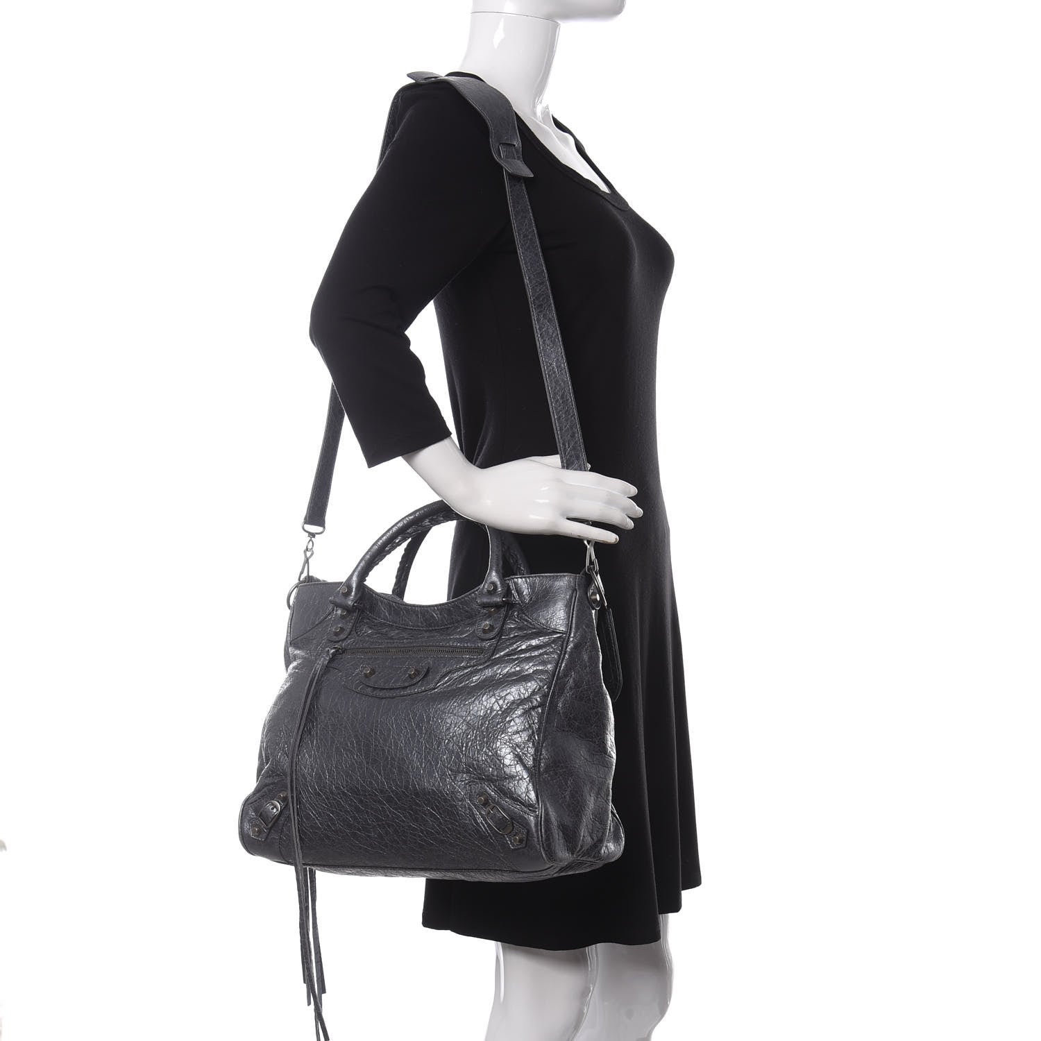 Balenciaga Metallic Agneau Classic Hardware Argent Fonce 3 of 10