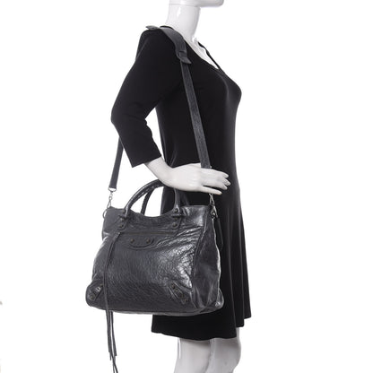 Balenciaga Metallic Agneau Classic Hardware Argent Fonce 3 of 10