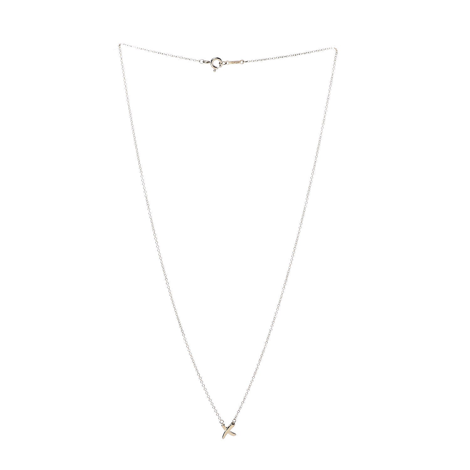 Tiffany 18K Yellow Gold Mini Paloma Picasso Graffiti X Pendant Necklace 3 of 5