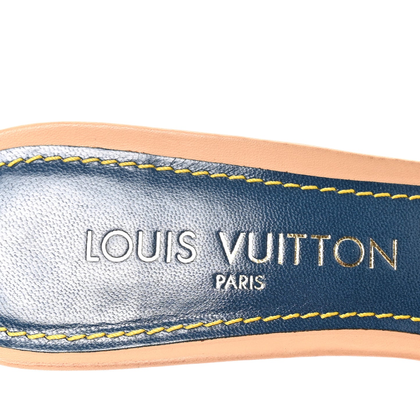Denim Monogram Victim Mules Peep Toe Heels 38