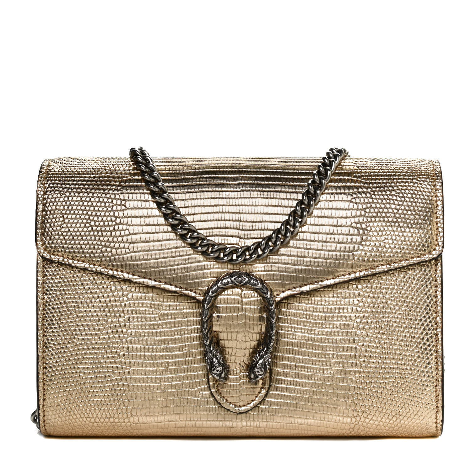 Gucci Lizard Mini Dionysus Chain Wallet Gold 1 of 10