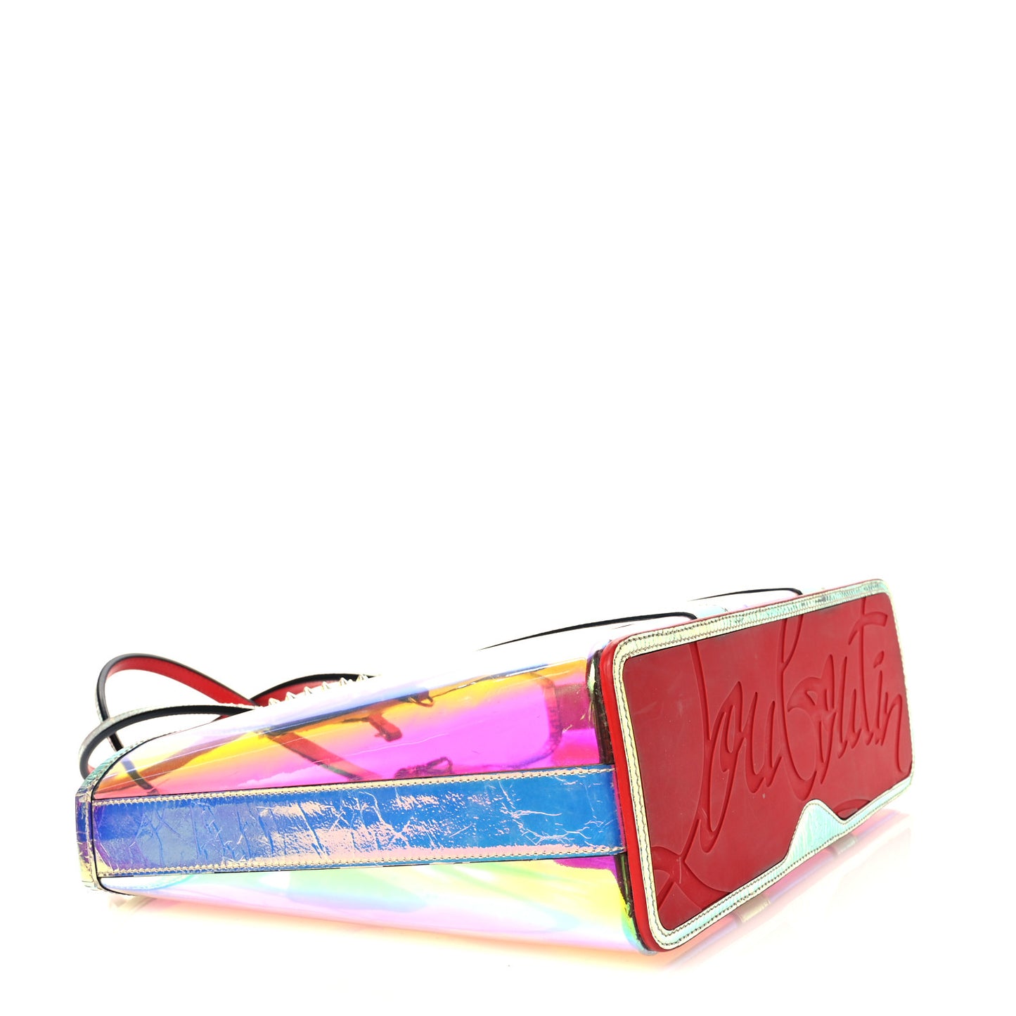 PVC Spikes East West Cabata Tote Clear Multicolor