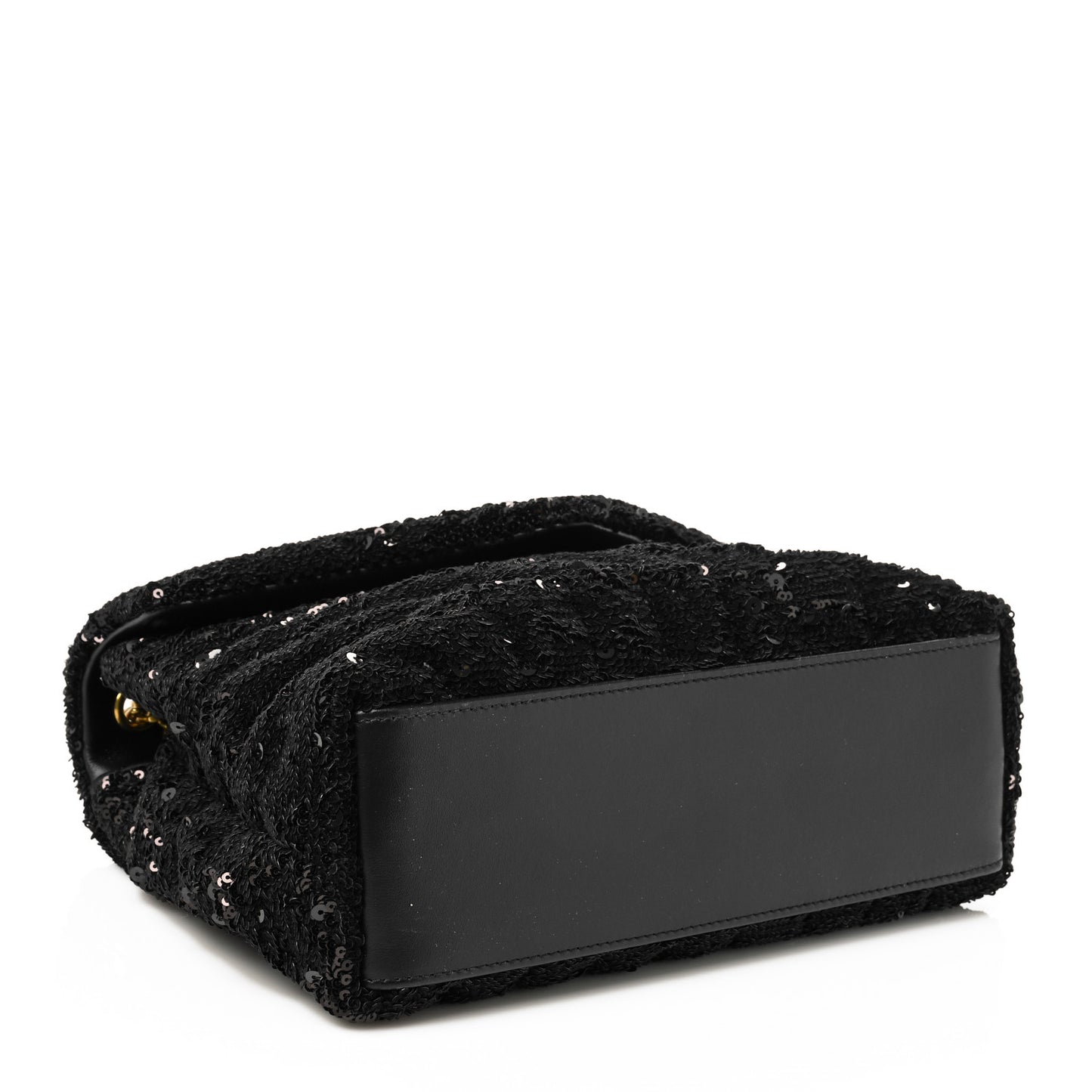 Sequin Y Quilted Monogram Small Loulou Chain Satchel Black