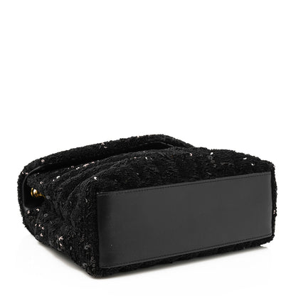 Saint Laurent Sequin Y Quilted Monogram Small Loulou Chain Satchel Black 4 of 10