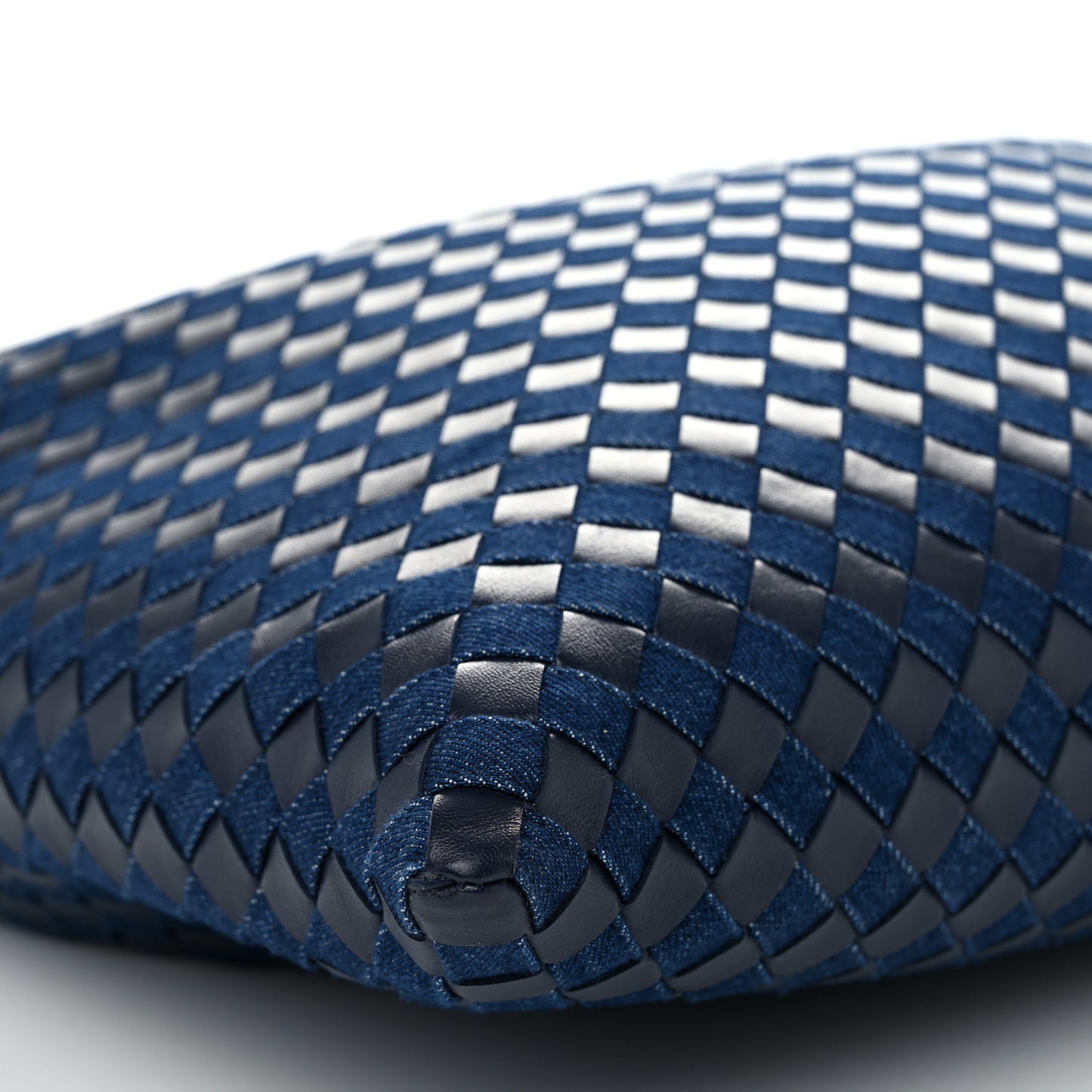 Denim Calfskin Intrecciato Large Hop Abyss Indigo