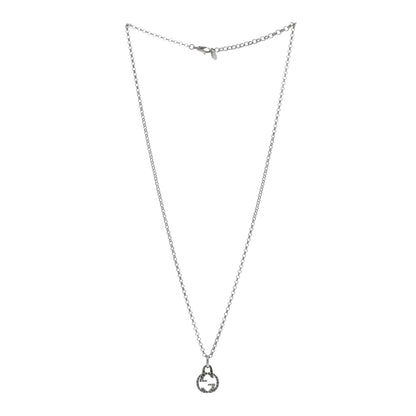 Gucci Sterling Silver Small Textured Interlocking G Pendant Necklace 2 of 4