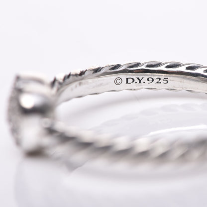 David Yurman Sterling Silver Diamond Cable Classics Heart Ring 48 4.5 5 of 5