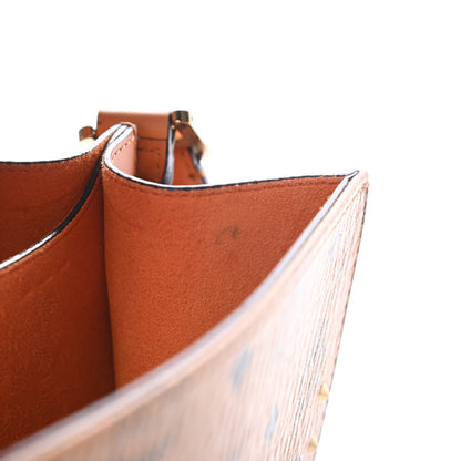 MCM Visetos Studded Victory Patch Patricia Shoulder Bag Cognac 12 of 19