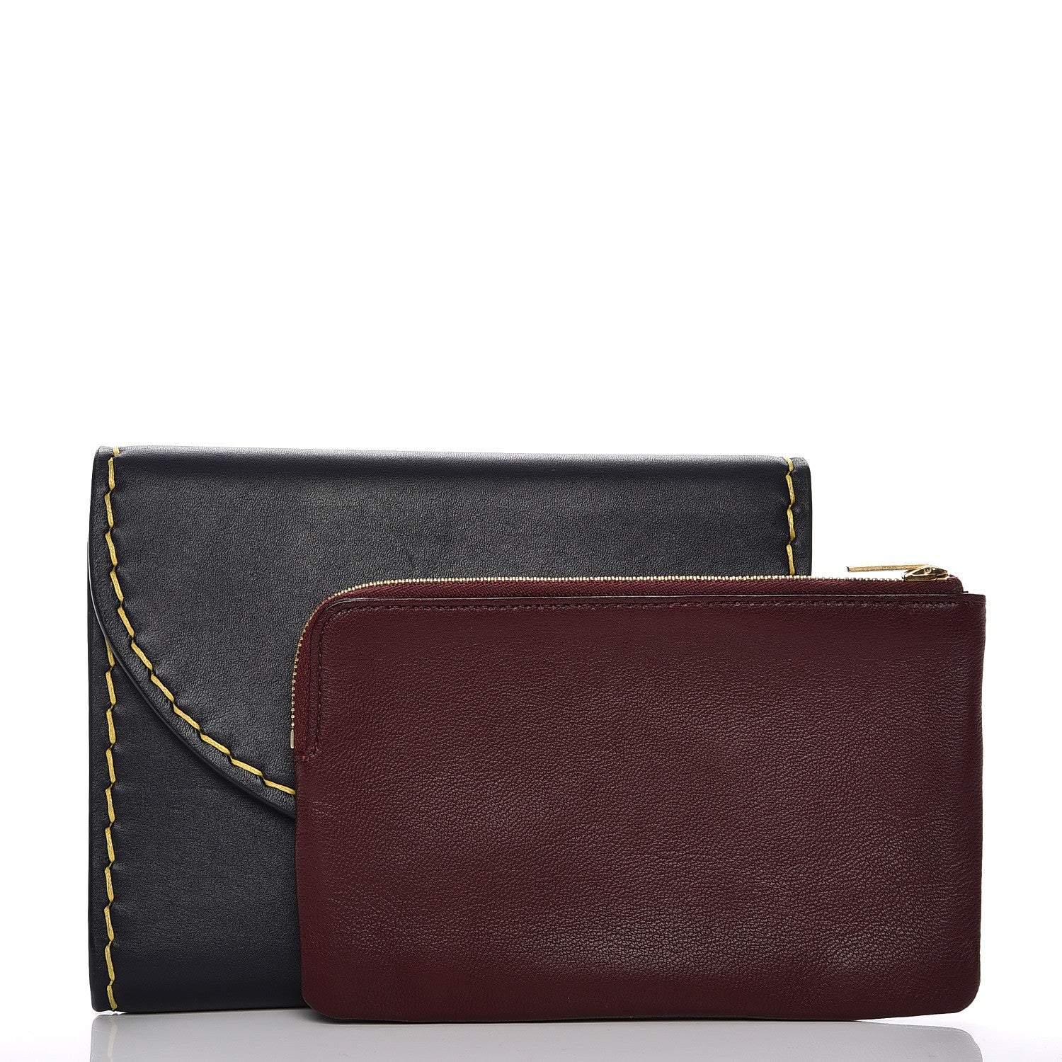 Celine Vegetable Calfskin Orb Multifunction Flap Wallet Navy Blue 3 of 7