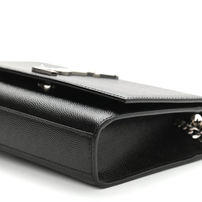 Saint Laurent Grain De Poudre Small Monogram Kate Satchel Black 6 of 10
