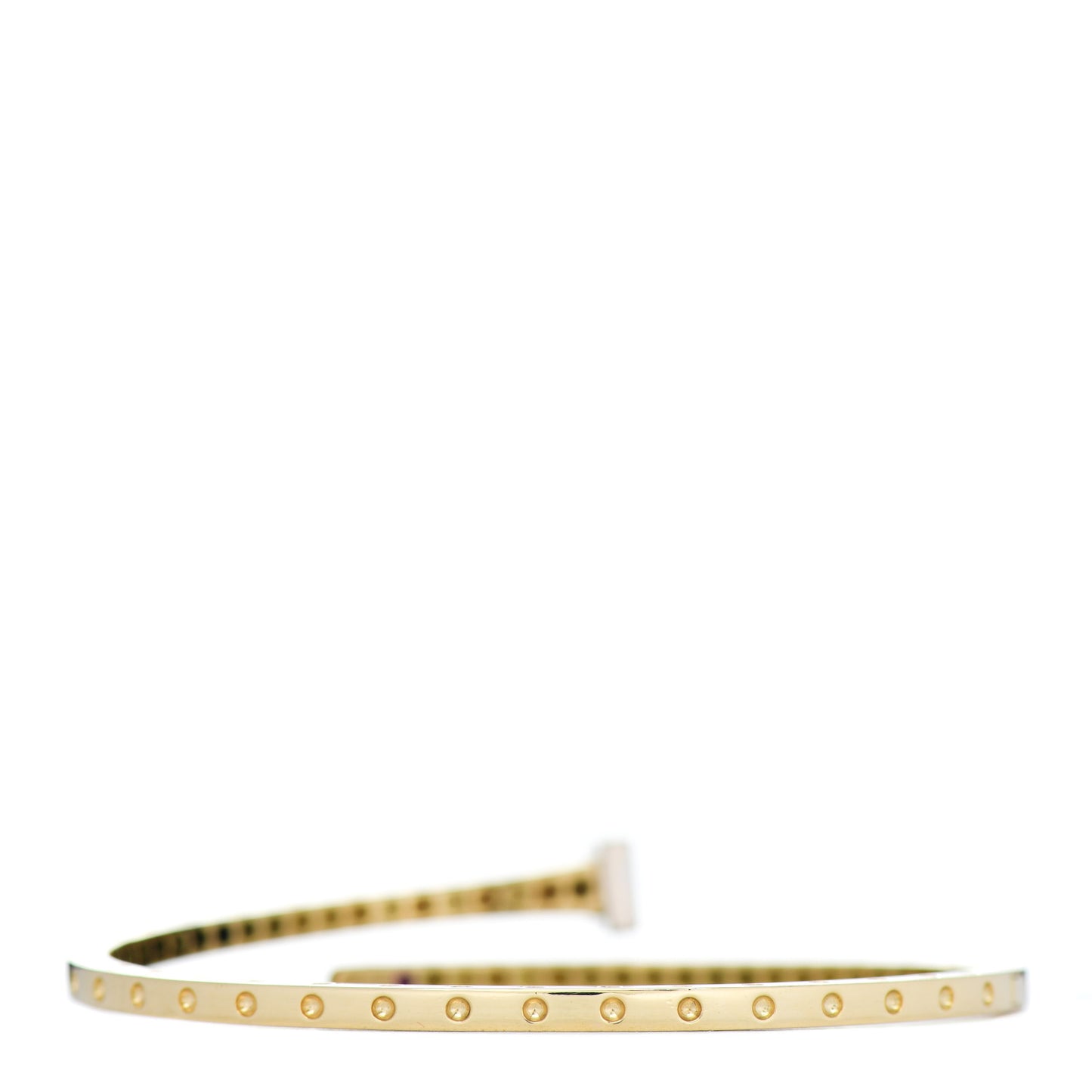 18K Yellow Gold Diamond Nail Bangle Bracelet