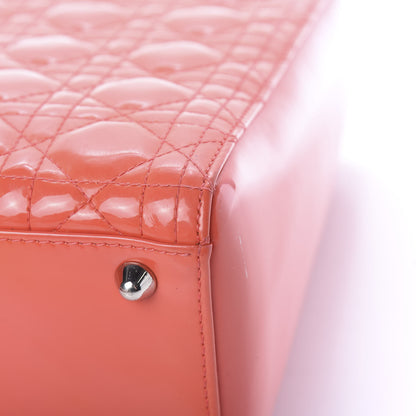 Christian Dior Patent Cannage Large Lady Dior Light Coral 13 of 17