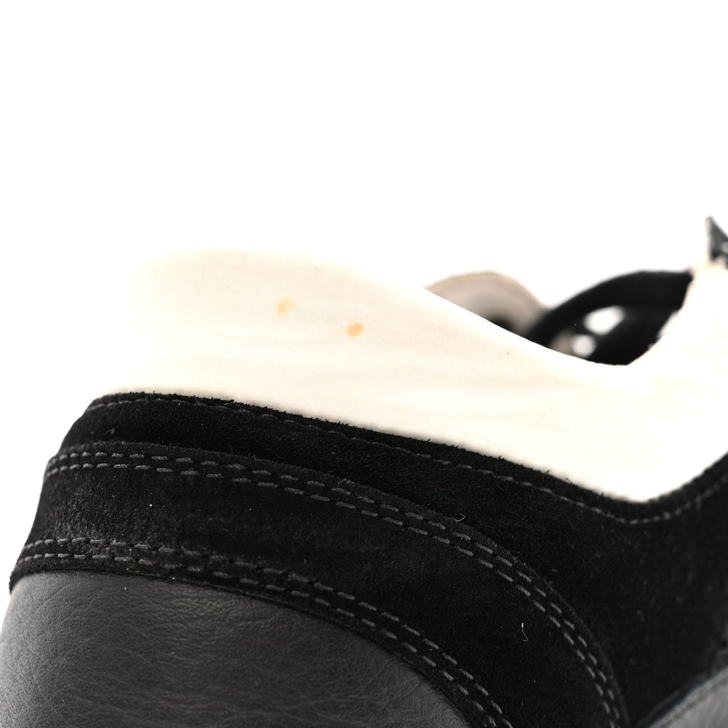 Mesh Suede Grained Calfskin Womens CC Sneakers 41 Black White