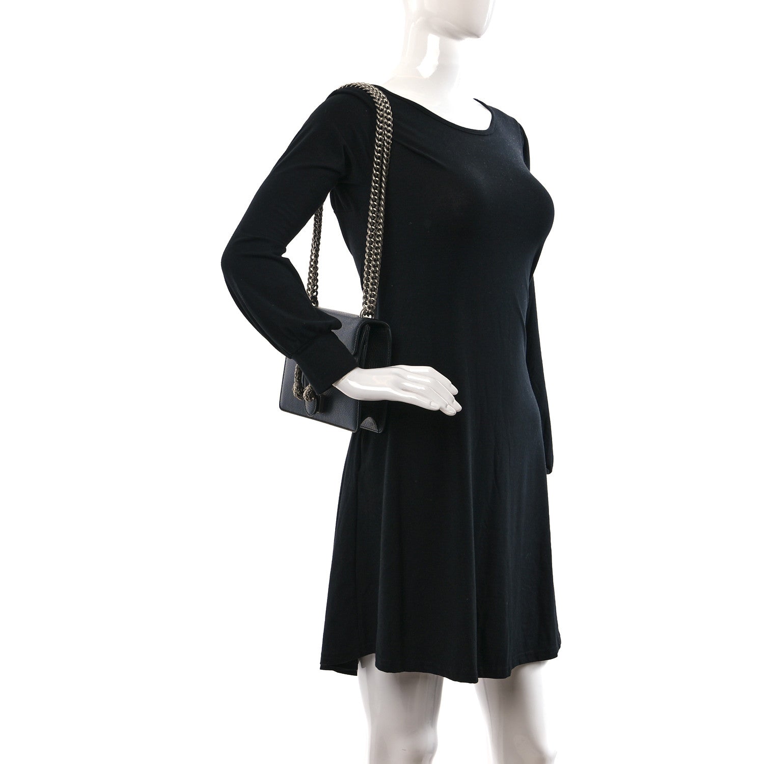 Gucci Calfskin Mini Dionysus Shoulder Bag Black 2 of 9