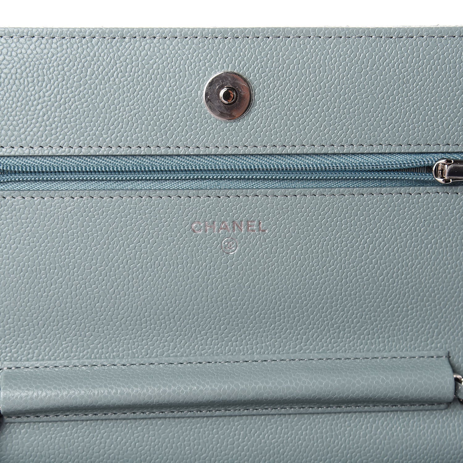 Chanel Caviar Quilted Wallet On Chain WOC Light Blue 6 of 12