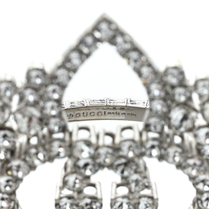 Gucci Metal Crystal Interlocking G Flower Ring S Silver 4 of 6