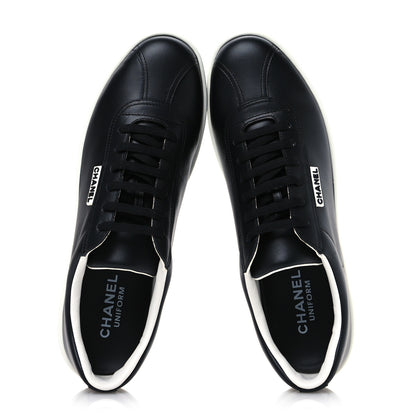 Chanel Calfskin CC Mens Sneakers 11.5 Black 2 of 8