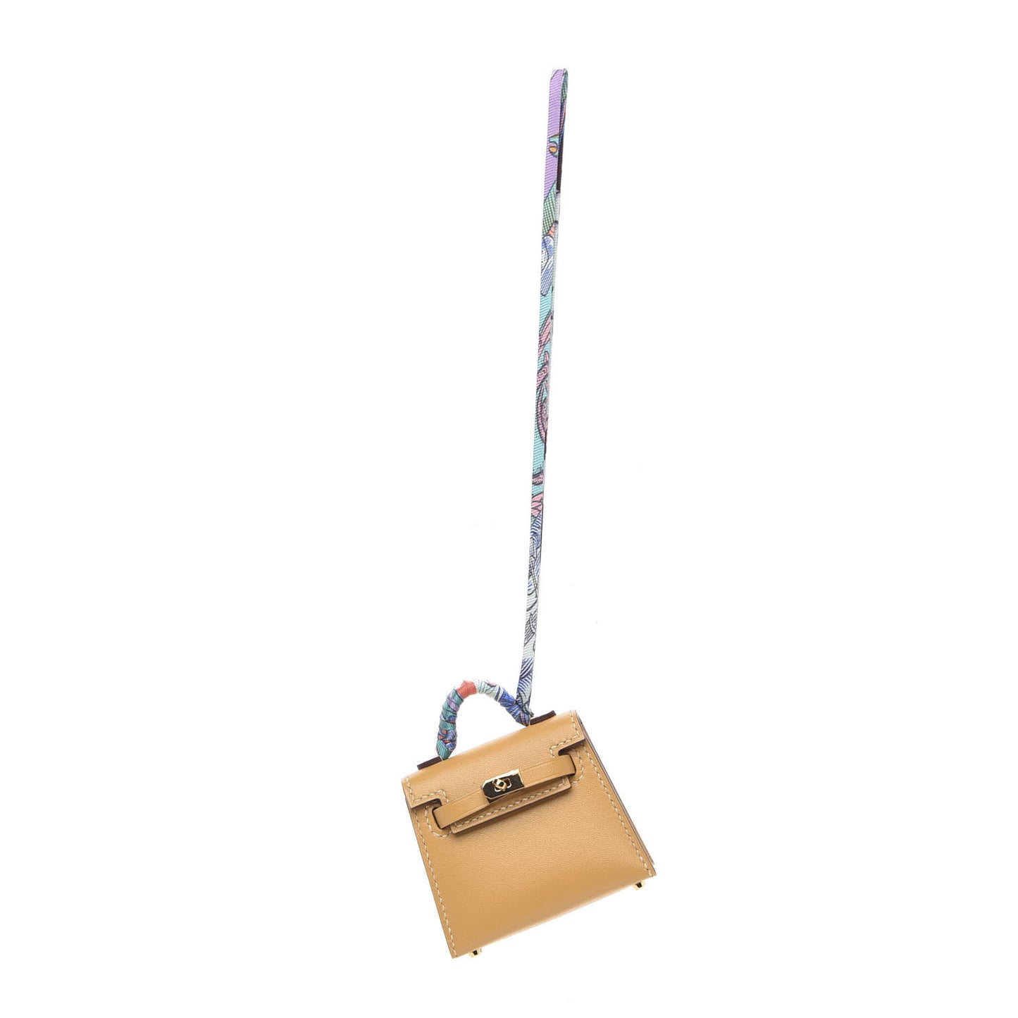 Tadelakt Mini Kelly Twilly Bag Charm Paille