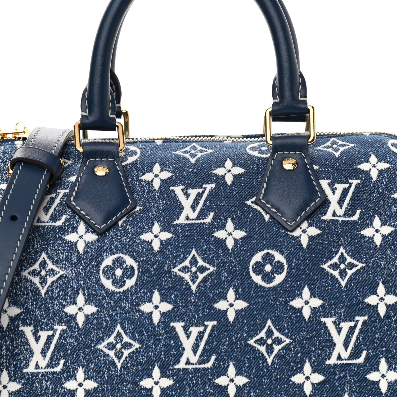 Louis Vuitton Monogram Jacquard Denim Speedy Bandouliere 25 Bleu 7 of 9