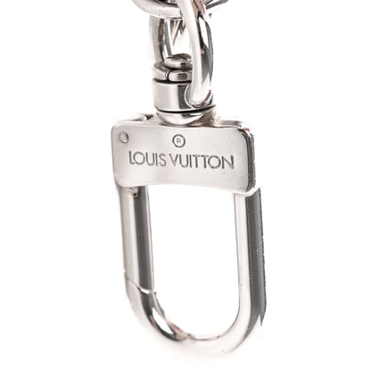 Louis Vuitton Metal Calfskin LV Cut Circle Bag Charm Key Holder Silver 3 of 3
