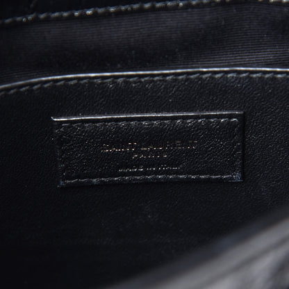 Saint Laurent Crinkled Calfskin Matelasse Monogram Baby Niki Chain Satchel Black 8 of 8