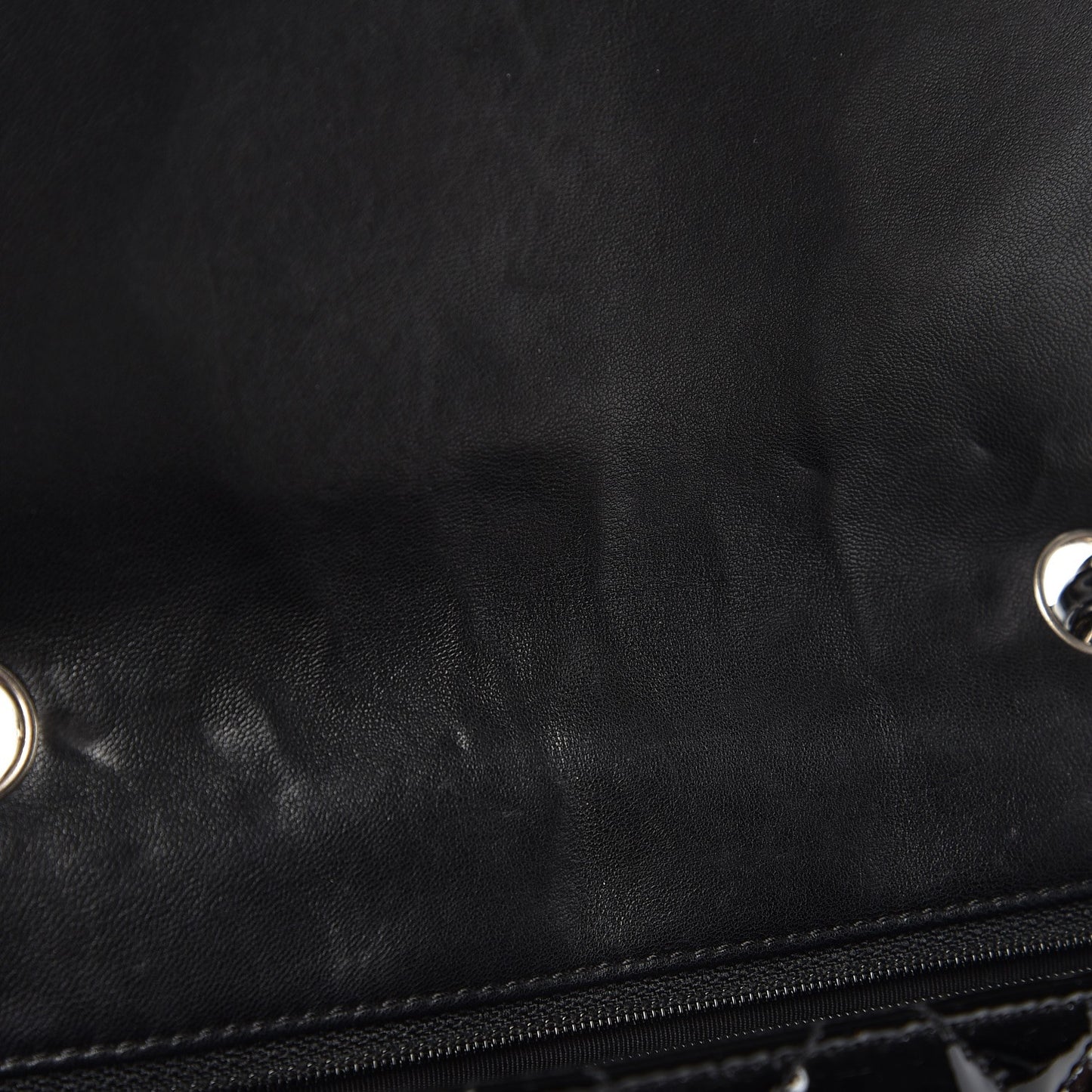 Patent Quilted Jumbo Single Flap Black