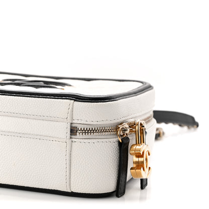 Chanel Caviar Quilted Medium CC Filigree Vanity Case White Black 10 of 11