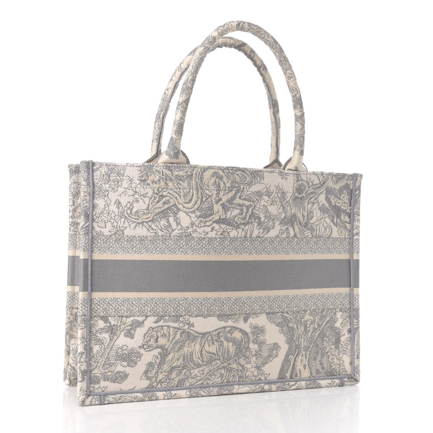 Canvas Embroidered Medium Dioriviera Toile De Jouy Book Tote Gray