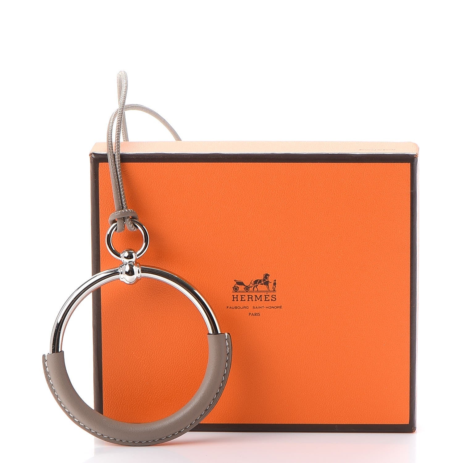 Hermes Swift Palladium Grand Loop Pendant Necklace Etoupe 7 of 7