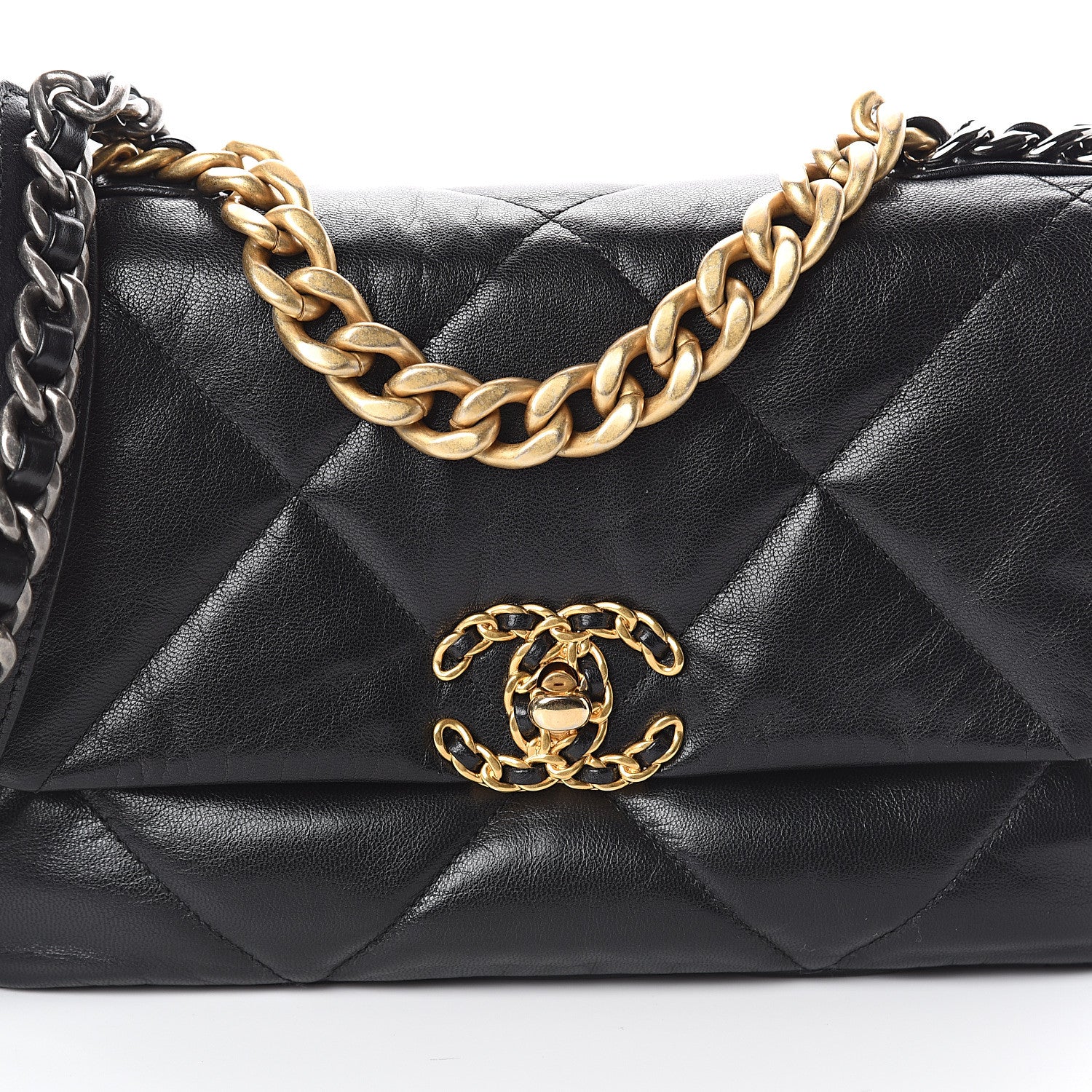 Chanel Lambskin Quilted Medium 19 Flap Black 7 of 9