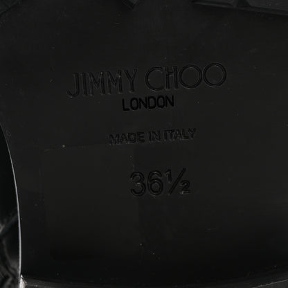 Jimmy Choo Shiny Calfskin Cayo Combat Boots 36.5 Black 7 of 11