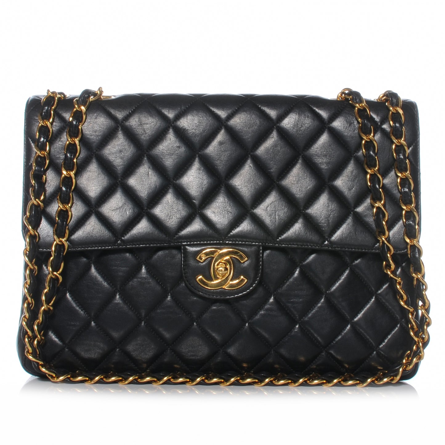 Lambskin Jumbo Flap Black