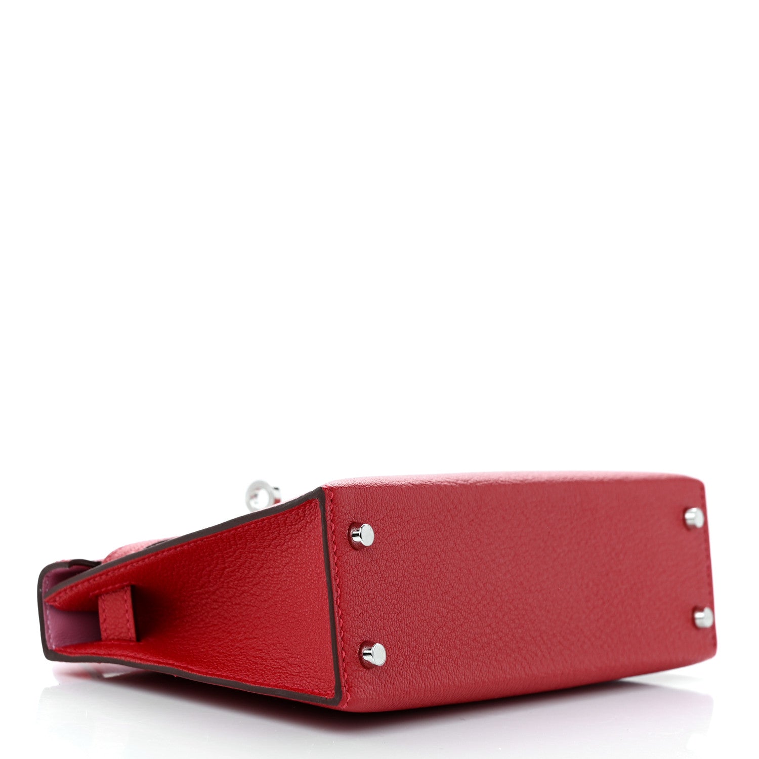 Hermes Chevre Mysore Verso Mini Kelly Sellier 20 Rouge Casaque Bubblegum 4 of 11