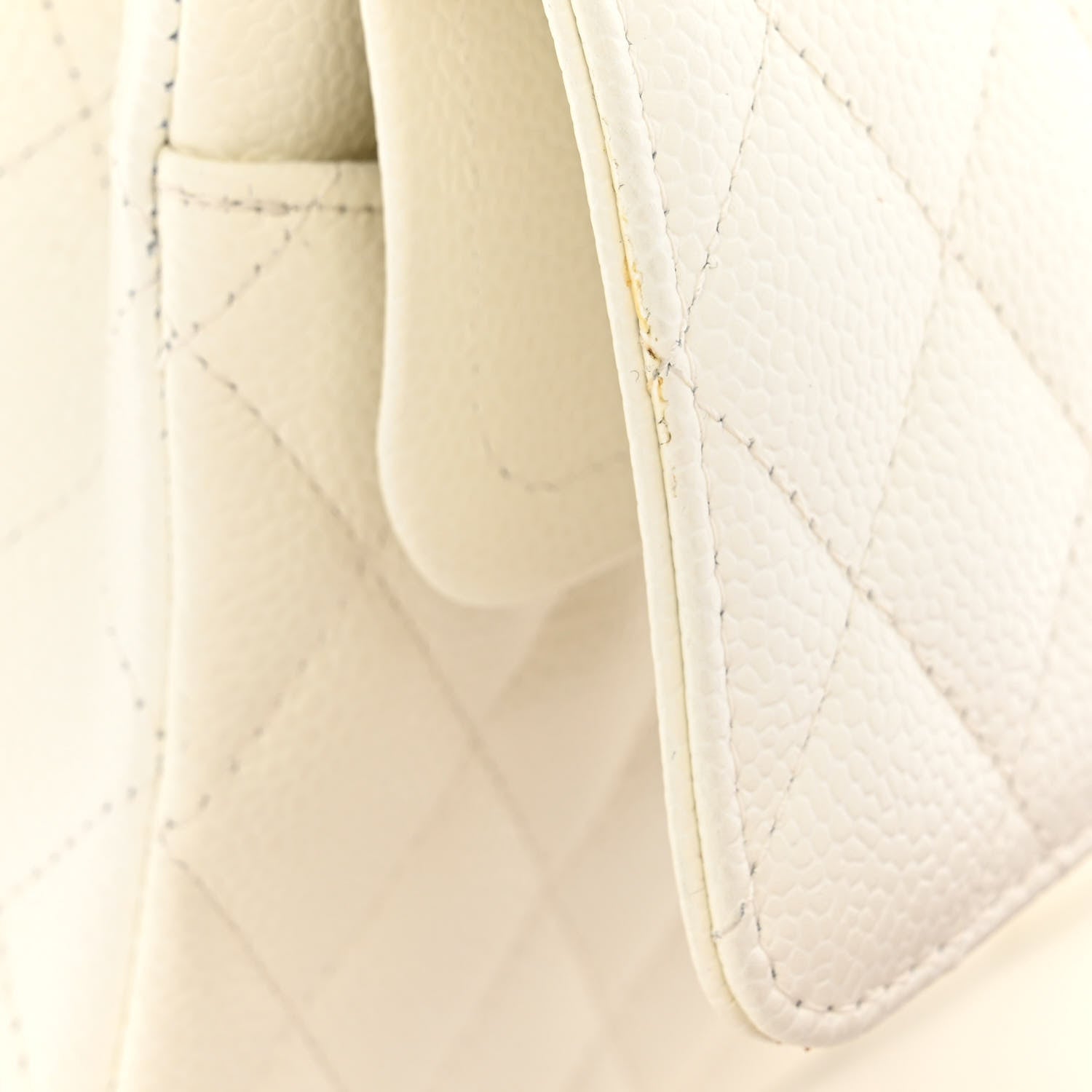 Chanel Caviar Quilted Medium Double Flap White 12 of 17
