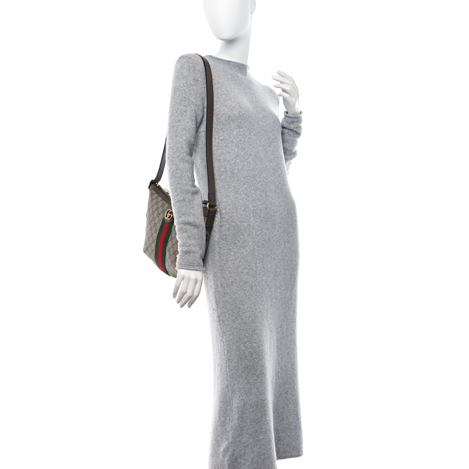 Gucci GG Supreme Monogram Web Small Ophidia Half Moon Hobo Brown 2 of 9